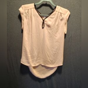 DR2 Light Pink Blouse with Black Trim